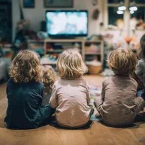 Children watching family-friendly TV channels using UK IPTV service